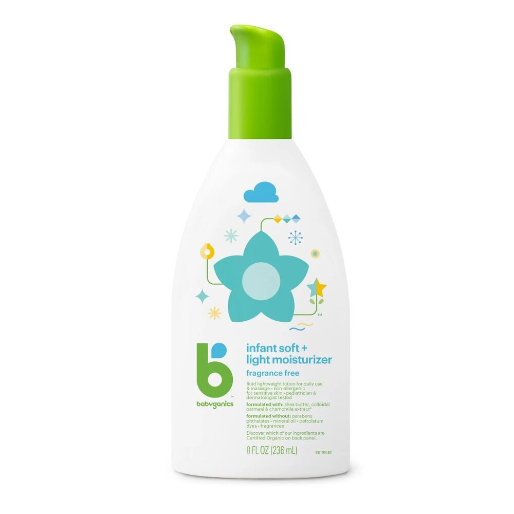 Babyganics Infant Fragrance-Free Moisturizer Soft and Light 8oz